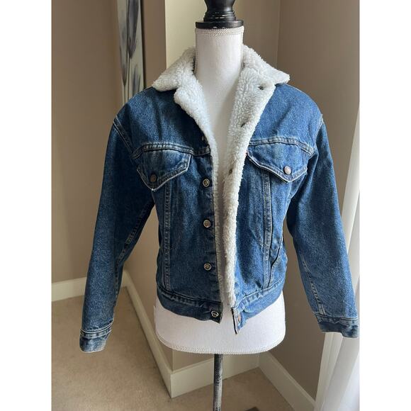 Levi's Jackets & Blazers - Vintage 1980s Womens Levis Sherpa Lined Denim Jacket Womens Size S/M